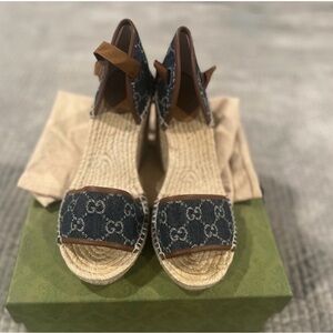 Gucci Women's Navy Espadrille Sandals